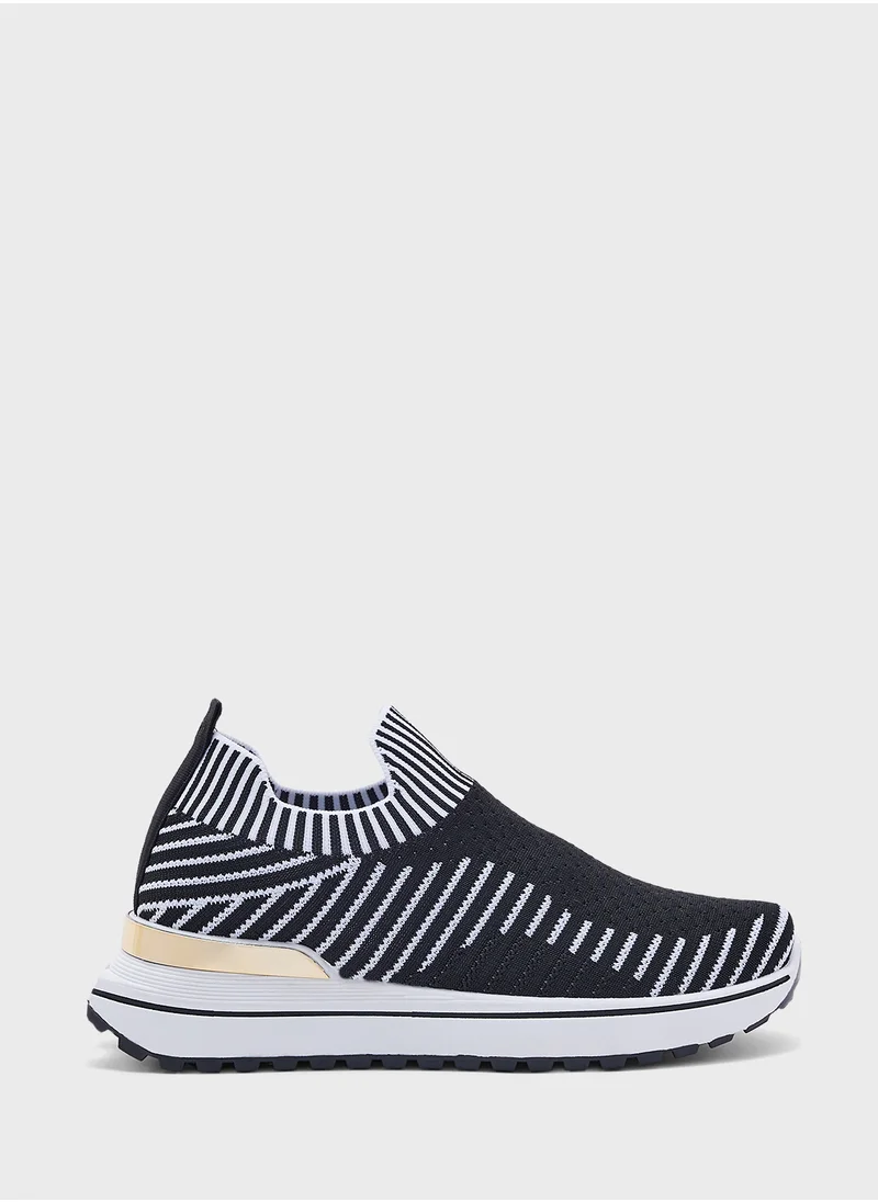 Ginger Stripe Knit Slip On Comfort Shoes