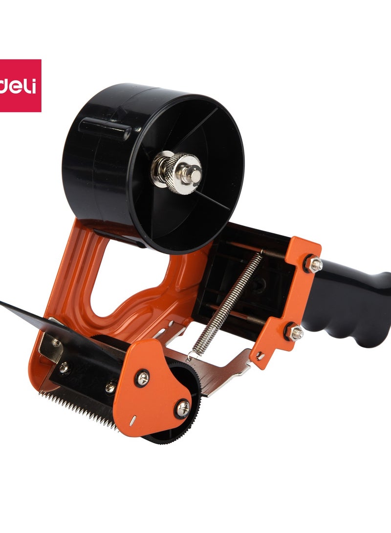 Deli E800 Heavy-Duty Metal Tape Dispenser – 3-Inch Core, Black & Red, Industrial Strength for Shipping, Moving & Warehouse Packaging (1PCS/Box) - Image 1