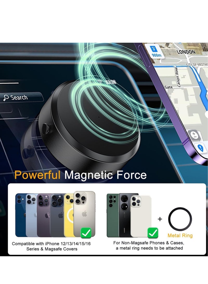 Electric Vacuum Magnetic Suction Phone Mount – Hands-Free Shower Holder, Magnetic Cell Phone Stand for Car, Gym, Mirror,  Smooth Surfaces (Compatible with MagSafe iPhone  Android) - Image 3