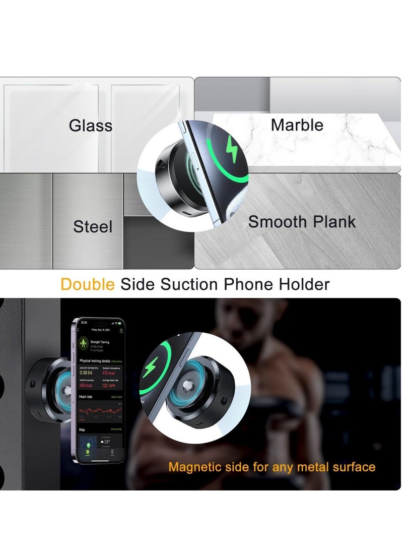 Electric Vacuum Magnetic Suction Phone Mount – Hands-Free Shower Holder, Magnetic Cell Phone Stand for Car, Gym, Mirror,  Smooth Surfaces (Compatible with MagSafe iPhone  Android) - Image 4