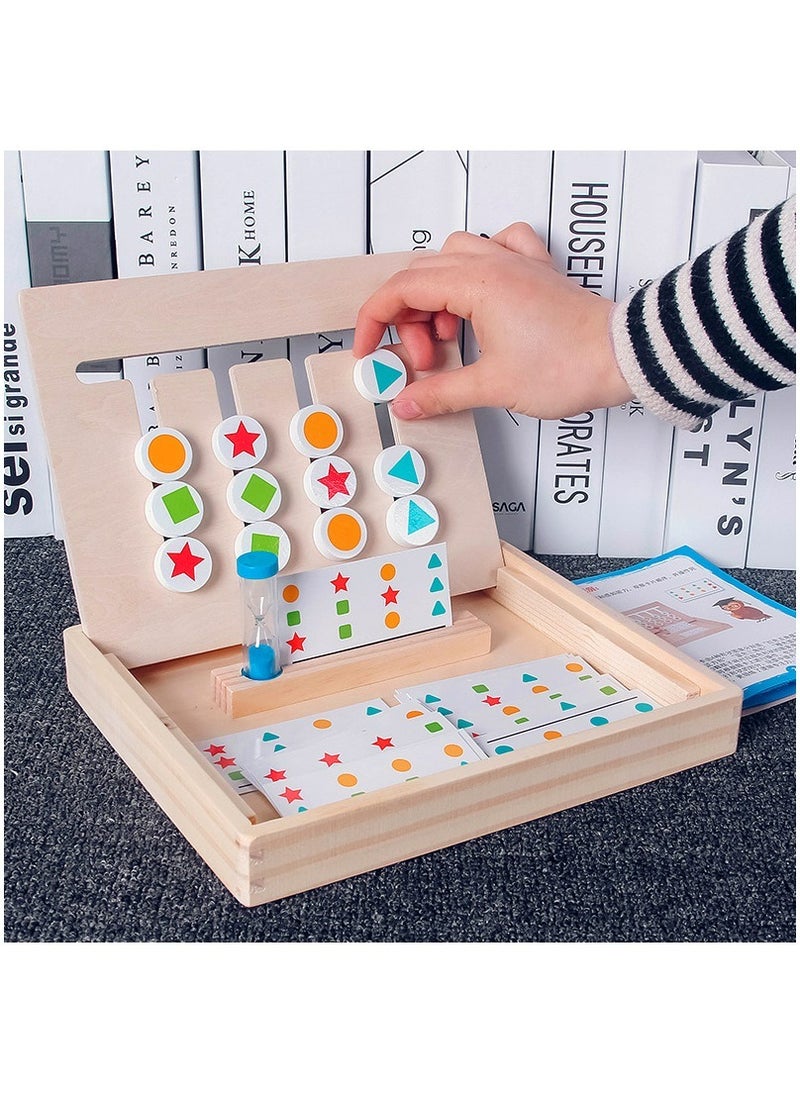 Arabest Montessori Learning Toys Slide Puzzle Color & Shape Matching Brain Teasers Logic Game Preschool Educational Wooden Toys for Kids Boys Girls Age 3 4 5 6 7 Years Old Travel Toys Birthday Gifts for Kids  - Image 4