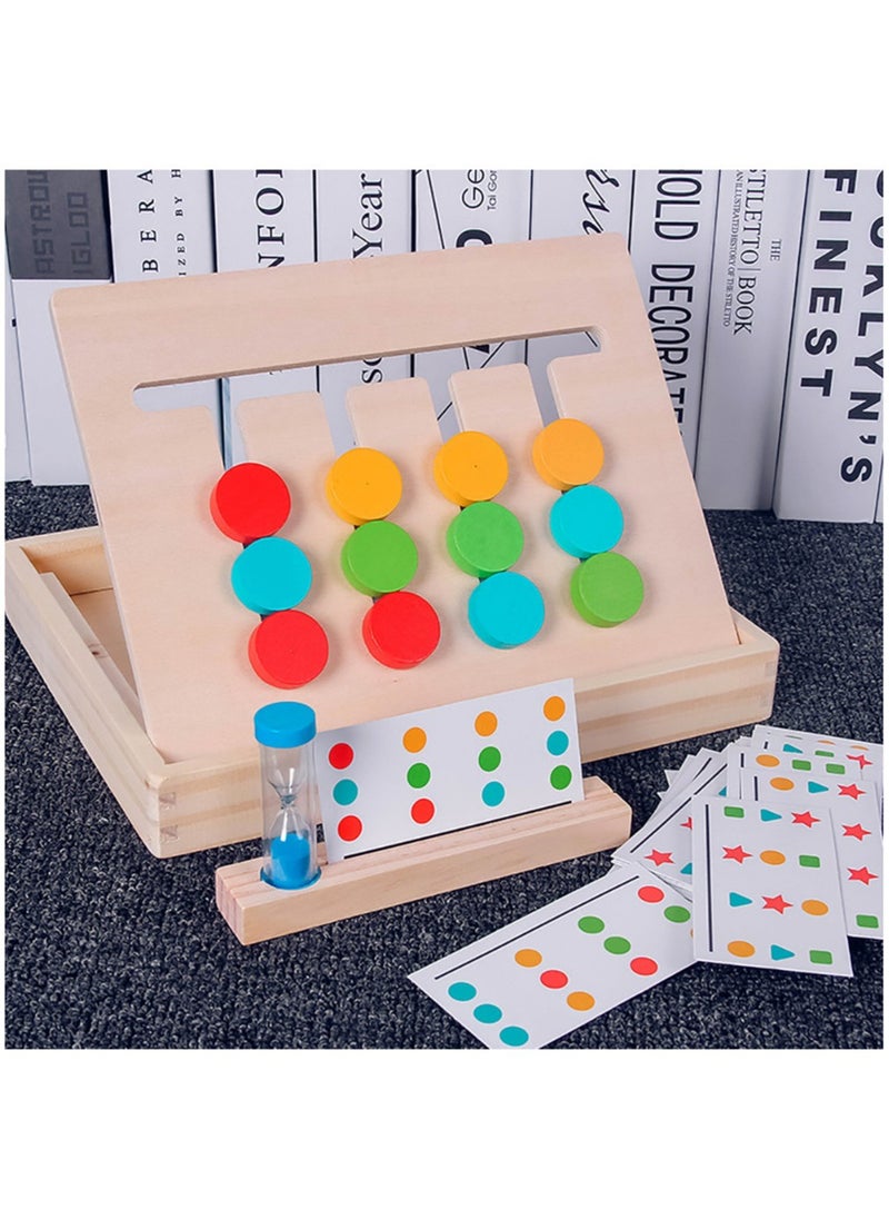 Arabest Montessori Learning Toys Slide Puzzle Color & Shape Matching Brain Teasers Logic Game Preschool Educational Wooden Toys for Kids Boys Girls Age 3 4 5 6 7 Years Old Travel Toys Birthday Gifts for Kids  - Image 1