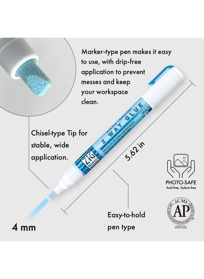 Zig - Kuretake Zig Corporation 2 Way Glue Pen 3P Chisel Tip - Image 1