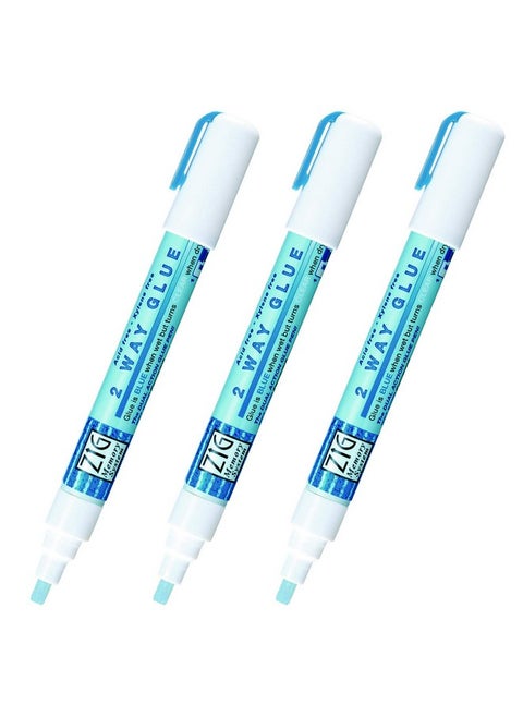 Kuretake Zig Corporation 2 Way Glue Pen 3P Chisel Tip