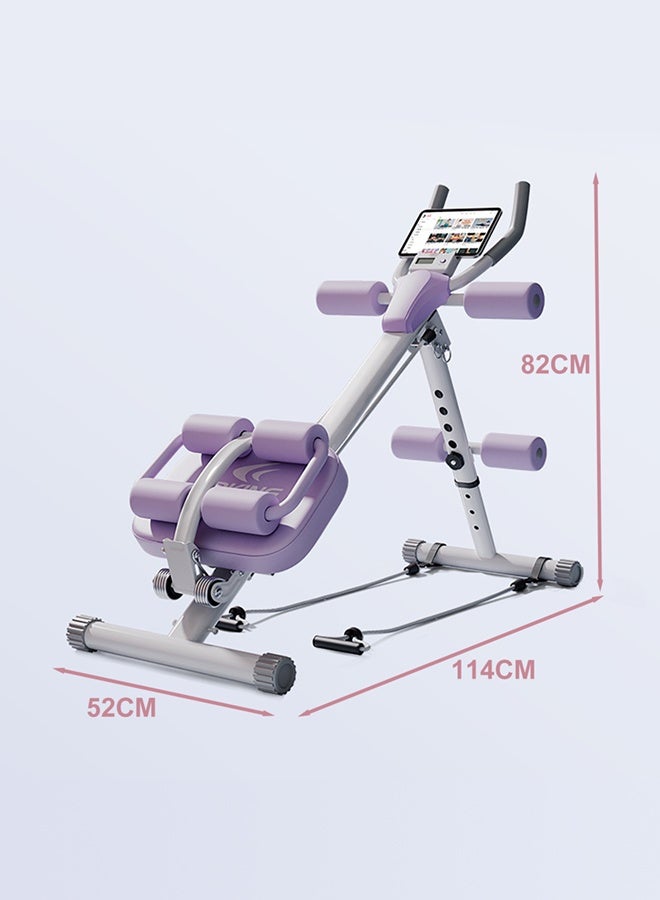 Generic 3-in-1 Foldable Ab Exercise Machine, 8 Height Levels, Digital Display, Purple and White, 82x114x52cm  - Image 2