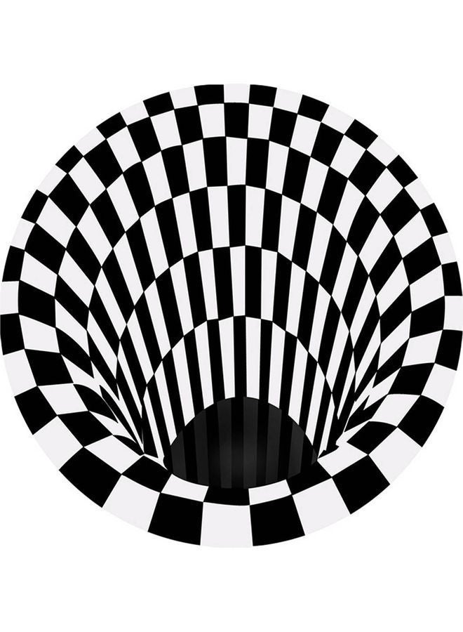 NIBEMINENT Fashion 3D Printed Round Carpet White/Black 30.00x1.60x30.00cm - Image 1