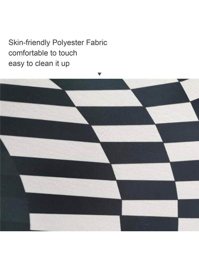 NIBEMINENT Fashion 3D Printed Round Carpet White/Black 30.00x1.60x30.00cm - Image 5