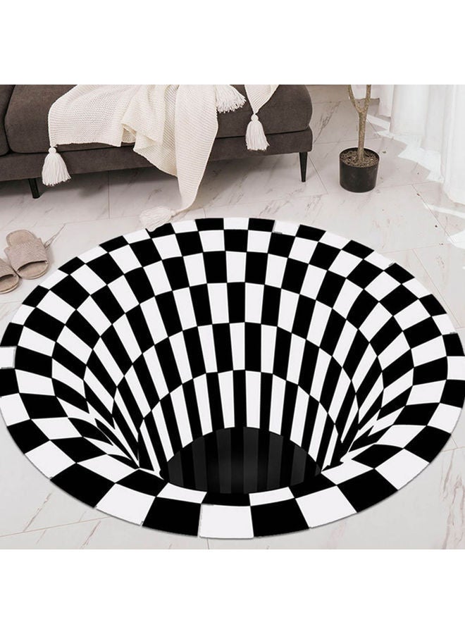 NIBEMINENT Fashion 3D Printed Round Carpet White/Black 30.00x1.60x30.00cm - Image 3