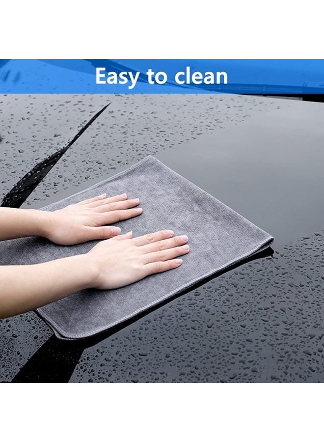 3XR Microfiber Cleaning Cloth 40x60cm, Grey, 550GSM Ultra Absorbent Soft Plush Towel for Car, Bike & Home Cleaning, Lint-Free & Scratch-Free Superfine Fiber Drying Cloth for Polishing, Dusting, and Washing Quick Dry & Durable - Image 4