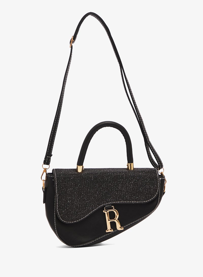 ELLA Gold Accent Asymmetrical Textured Top Handle Bag - Image 1