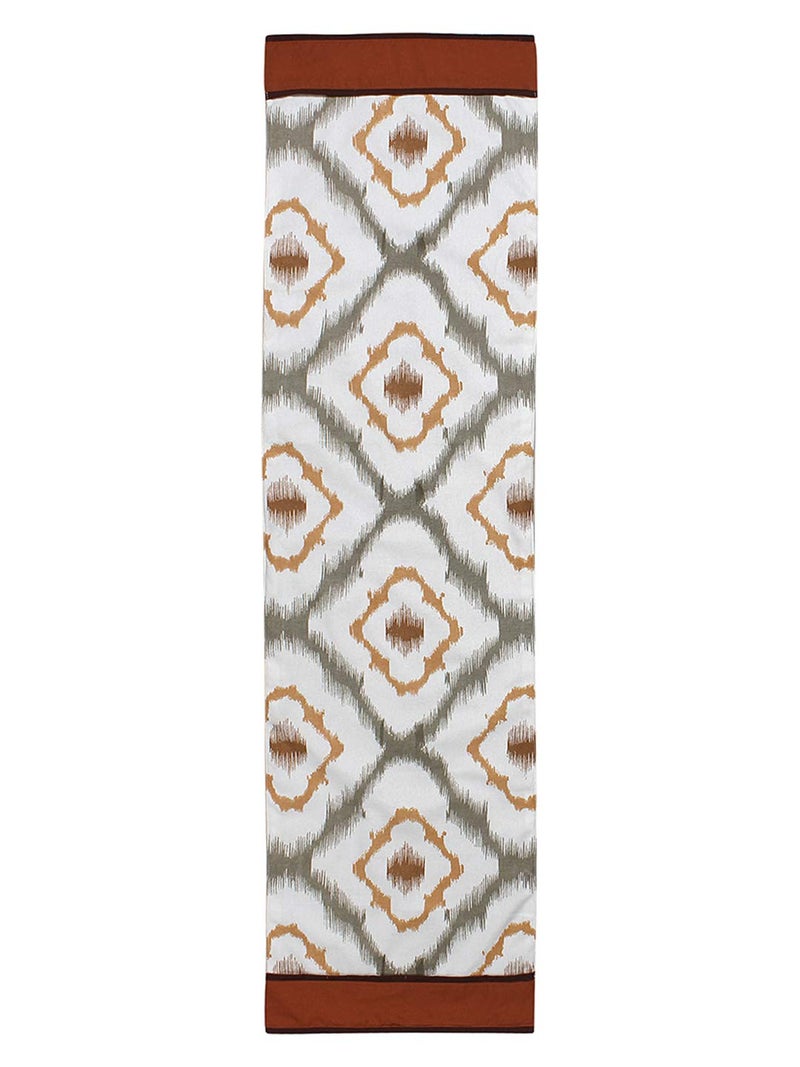 Dekor World 3 Ikat Printed Peach Table Runner (33x240cm) (Pack of 1)-8 Seater Dinning & Center Table - Image 3