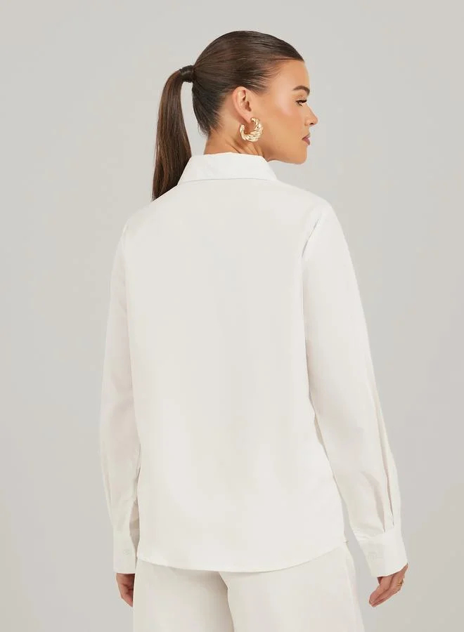 Take Two Embroidery Patch Detail Regular Fit Shirt by Styli