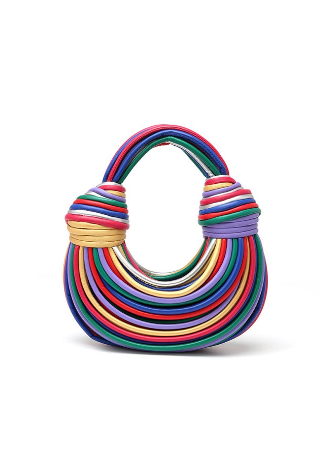 Generic - European And American Designer Personalized Handheld Noodle Wire Bag Textury Niche Handheld Women's Bag Shiling Women's Bag-Color:Blue - Image 1