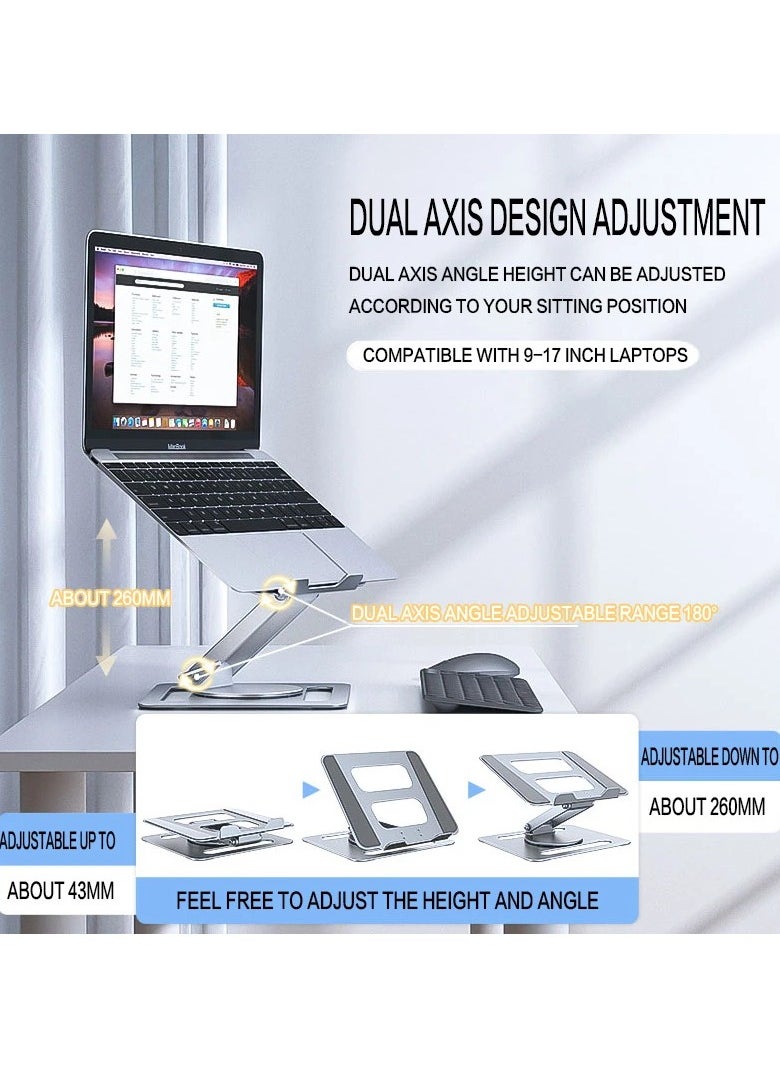 Generic - A6 Laptop Stand - 360° Rotatable & Liftable Notebook Holder, Adjustable Bracket for 9.7-17 Inch Laptops, Enhanced Productivity & Ergonomic Design - Image 1