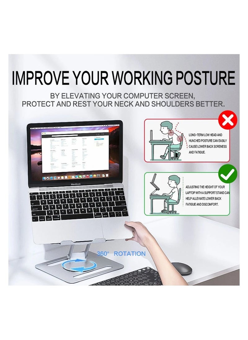 Generic - A6 Laptop Stand - 360° Rotatable & Liftable Notebook Holder, Adjustable Bracket for 9.7-17 Inch Laptops, Enhanced Productivity & Ergonomic Design - Image 1