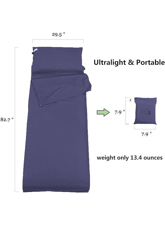 NALACAL Sleeping Bag Liner Travel Sheets Sleep Sack For Adults Camping For Backpacking Hotels & Hostels Ultralight Backpacking Comfortable Sleep Sack For Backpacking Hotel Hostels & Traveling  - Image 4