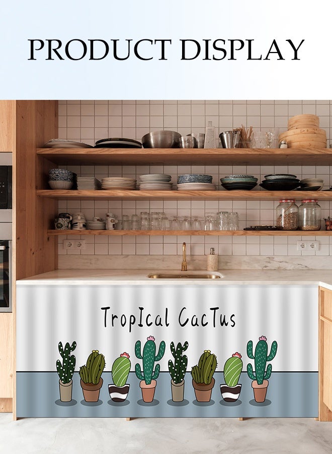 DUNISO Kitchen Cabinet Curtain, Velcro Sundries Rack Door Curtain, Pull Curtain, Punch-Free Cabinet Dust Fume Curtain, Sink Curtain, Locker Privacy Curtain, Shelf Cabinet Curtain, Bookcase Shoe Rack Dust Curtain, Self-Adhesive 100*140cm  - Image 3