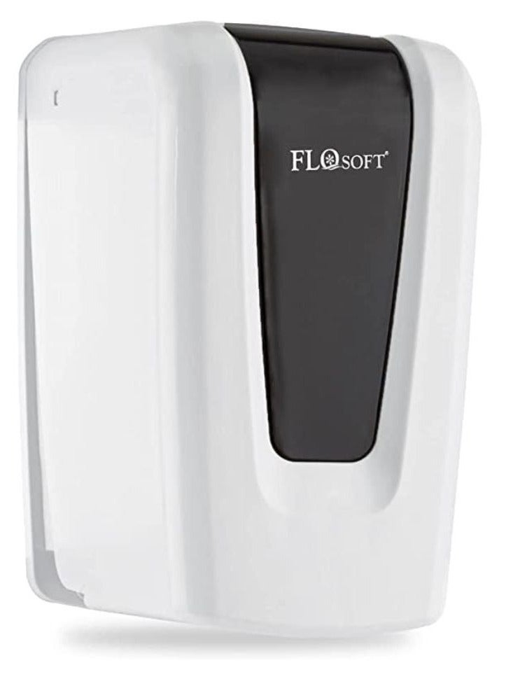 Flosoft Soap Dispenser Wall Mount, Plastic Hand Sanitizer Dispenser 650ML Manual Pump Soap Dispenser for Gel/Liquid, White With Black