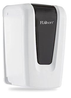 FLOSOFT Flosoft Soap Dispenser Wall Mount, Plastic Hand Sanitizer Dispenser 650ML Manual Pump Soap Dispenser for Gel/Liquid, White With Black  - Image 1