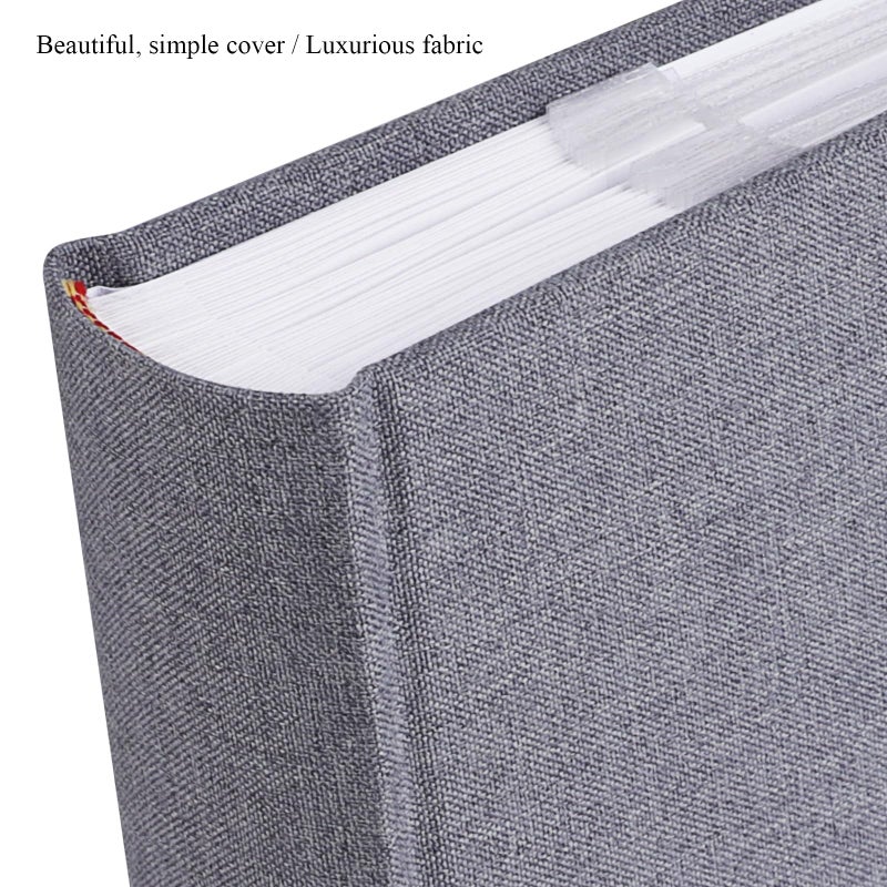 1DOT2 Photo Album with Writing Space 50 Pages 4x6 Photos Hold 200 or 5x7 Pictures Hold 100  Linen Cover Small Photo Book Albums with Memo for Anniversary Wedding Baby (Grey) - Image 3