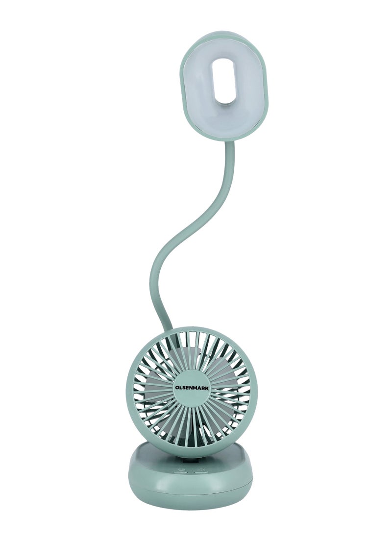 Olsermark 2-in-1 LED Desk Lamp with Mini Fan, Flexible Neck, OMF1827 - Image 2