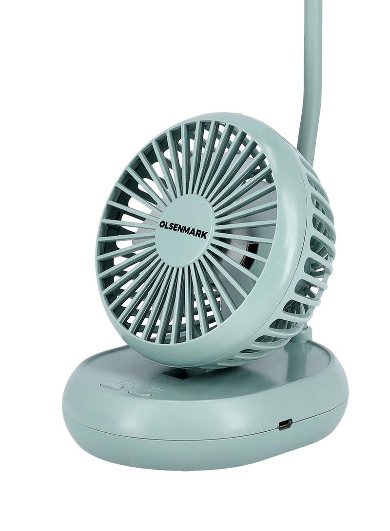 Olsermark 2-in-1 LED Desk Lamp with Mini Fan, Flexible Neck, OMF1827 - Image 3