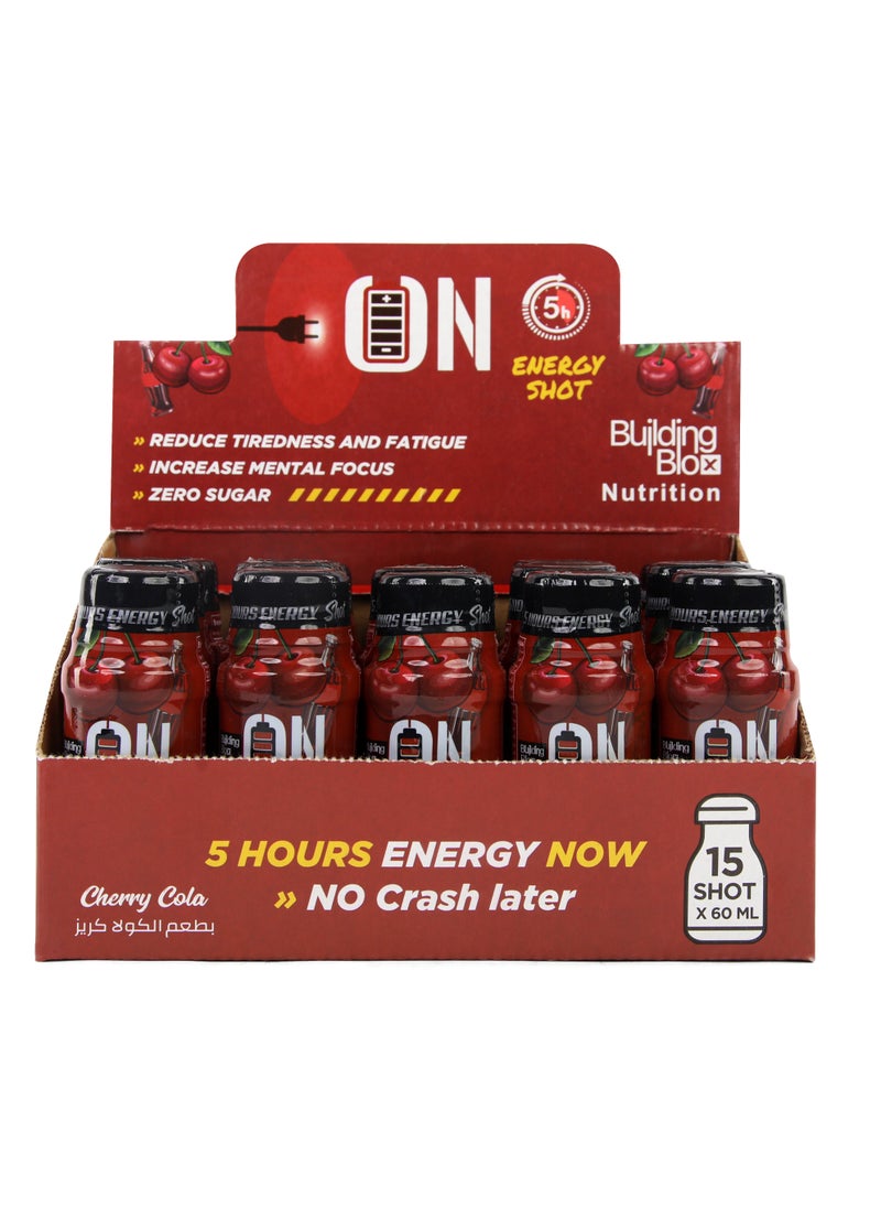 Building Blox ON Energy Shot -  Cherry Cola  (Pack of 15 Servings)  - Image 1