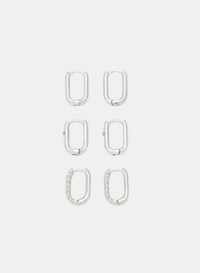 FOREVER 21 Oblong Hoop Earring Set  - Image 2
