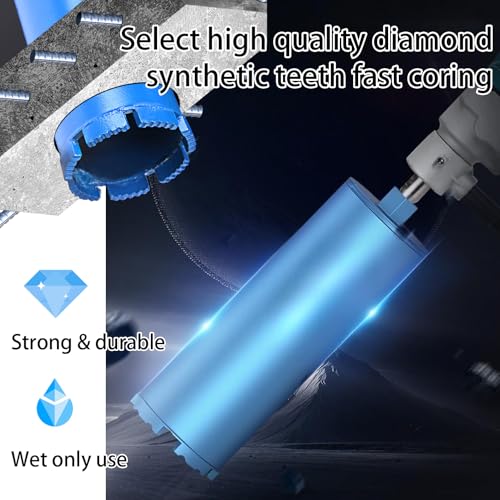 LCubro 2" Wet Core Drill Bits with 1-1/4"-7 Thread Featuring 15.74" Drilling Depth 10mm Diamond Segment Specifically Designed for Heavy-Duty Applications in Reinforced Concrete Brick and Masonry - Image 3