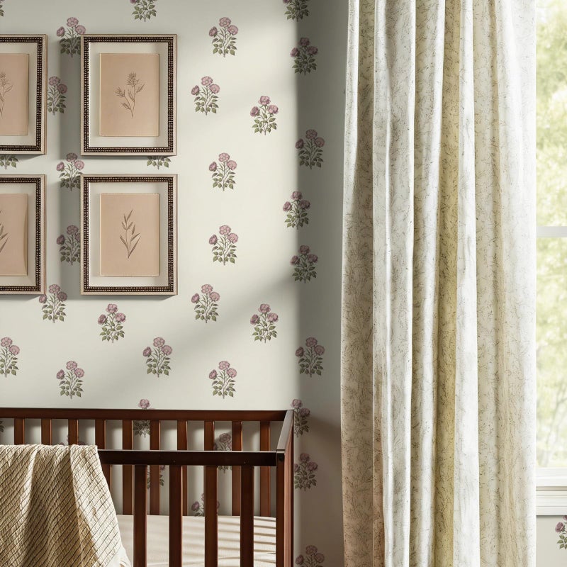 LUKUUI 17.3â€Ã—393.7â€ Vintage Floral Wallpaper Retro Rose Flower Contact Paper for Cabinets Self Adheisve Floral Wallpaper for Bedroom Accent Wall Cabinets - Image 5