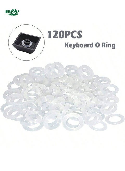 120Pcs Keycap Black O Ring Rubber Sound Dampeners Keyboard O-ring Switch Silencer Ring Buffer Sound Dampeners For Cherry MX Keyboard Damper Replacement Noise Reduction Seal (Free gift 1 key cap puller)