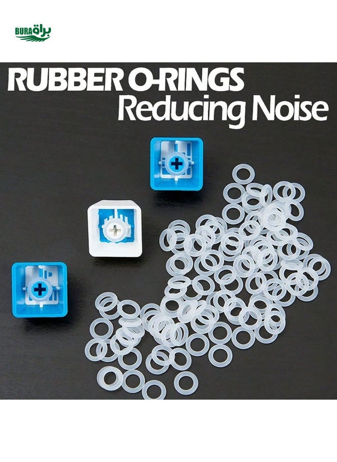 120Pcs Keycap Black O Ring Rubber Sound Dampeners Keyboard O-ring Switch Silencer Ring Buffer Sound Dampeners For Cherry MX Keyboard Damper Replacement Noise Reduction Seal (Free gift 1 key cap puller)