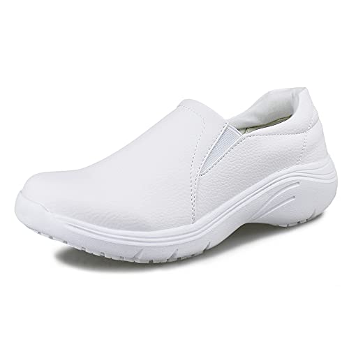 Hawkwell Womens Slip On Lightweight Comfort Slip Resistant Nursing ShoesWhite Synthetic8 M US - Image 1