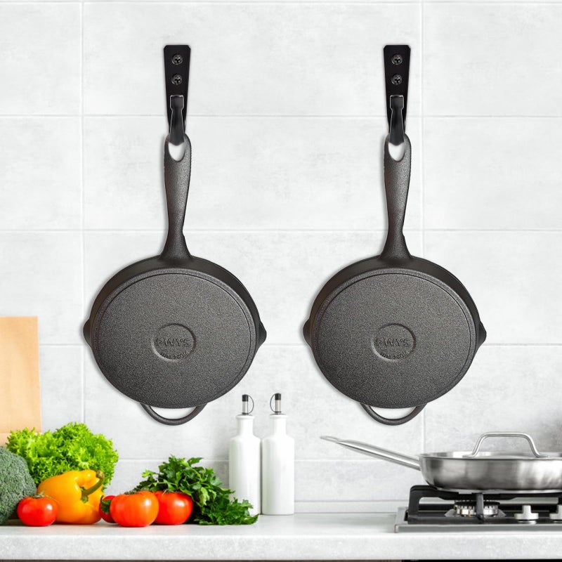 WODEGIFT 5 Large Size Heavy Duty Wall Hooks, Coat Hooks for Hanging Pans, Backpacks, Coats, Garage Items (Black) - Image 4