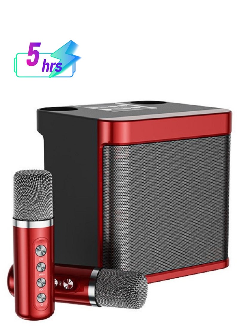 BESTIS - Mini Karaoke Machine Set, Portable Bluetooth Speaker with 2 Wireless Karaoke Microphones,Singing Machine Karaoke System for Kids Adult - Image 1