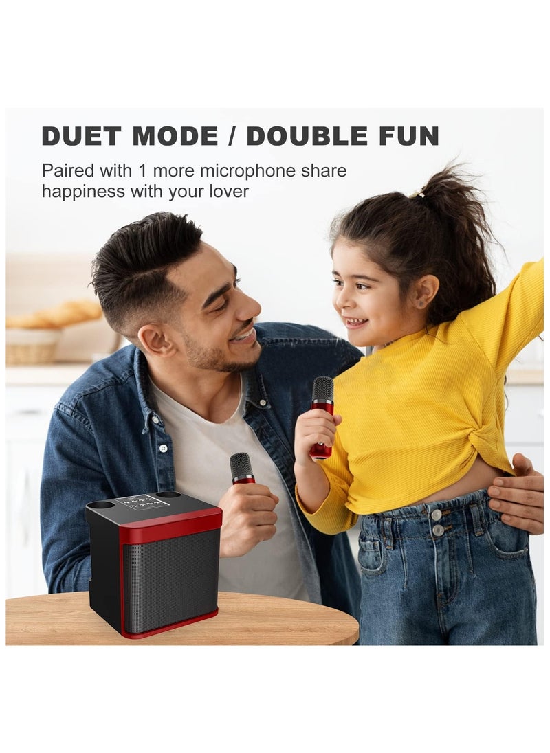 BESTIS - Mini Karaoke Machine Set, Portable Bluetooth Speaker with 2 Wireless Karaoke Microphones,Singing Machine Karaoke System for Kids Adult - Image 1