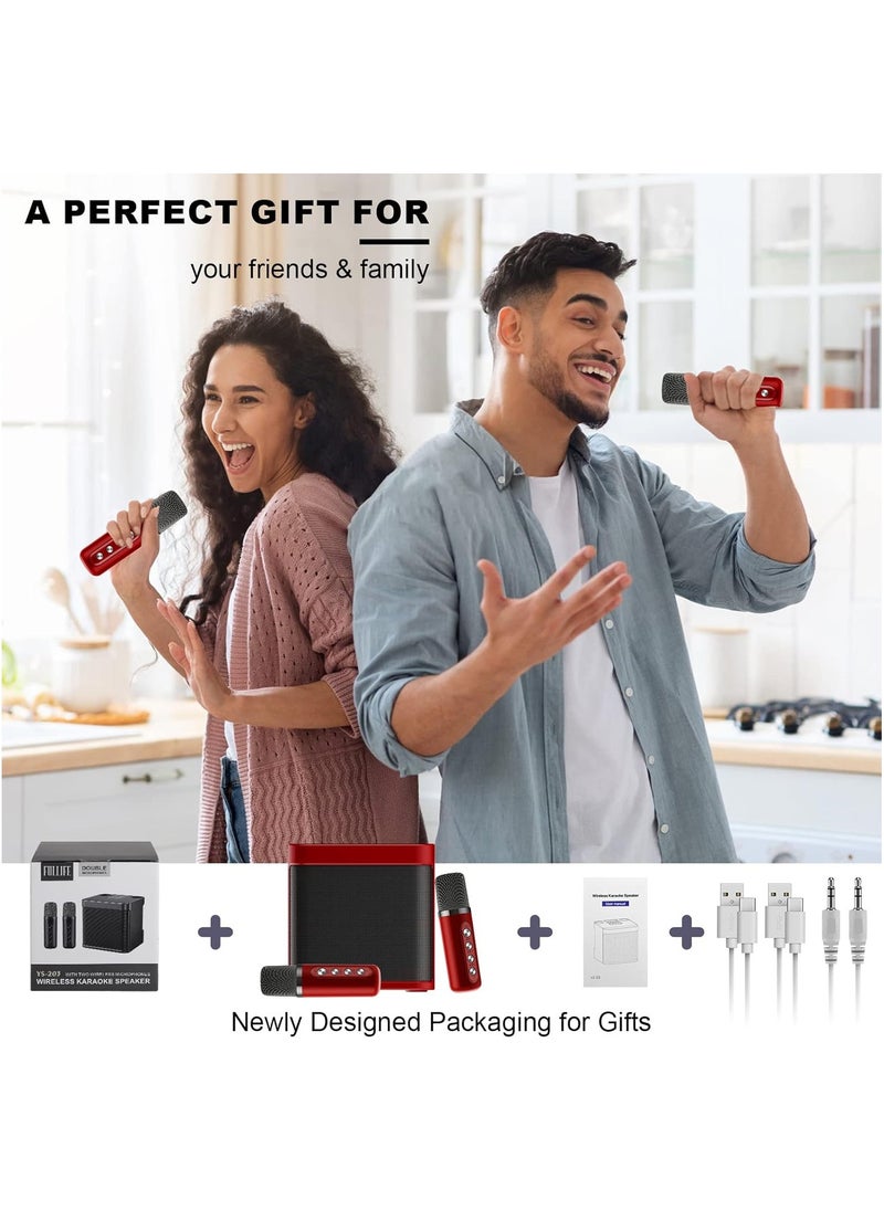 BESTIS - Mini Karaoke Machine Set, Portable Bluetooth Speaker with 2 Wireless Karaoke Microphones,Singing Machine Karaoke System for Kids Adult - Image 1