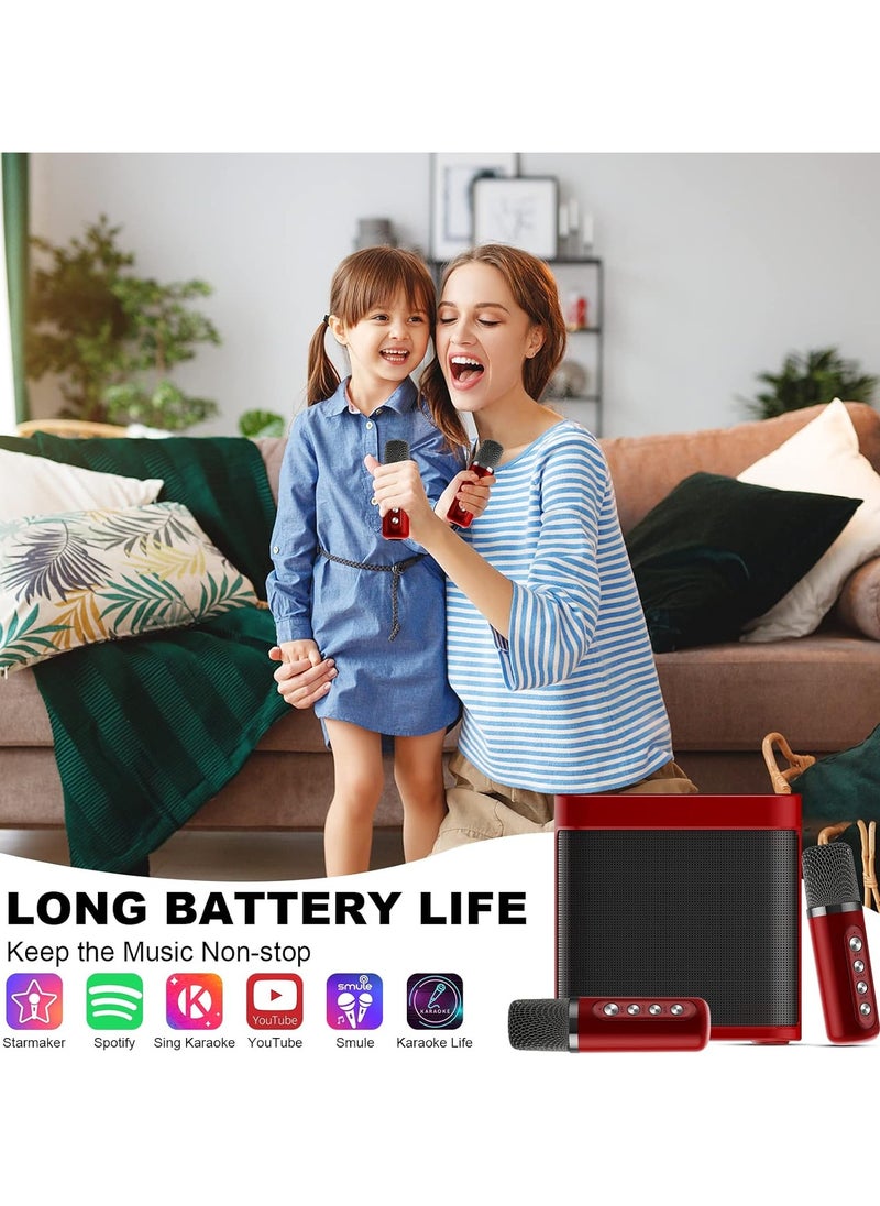 BESTIS - Mini Karaoke Machine Set, Portable Bluetooth Speaker with 2 Wireless Karaoke Microphones,Singing Machine Karaoke System for Kids Adult - Image 1