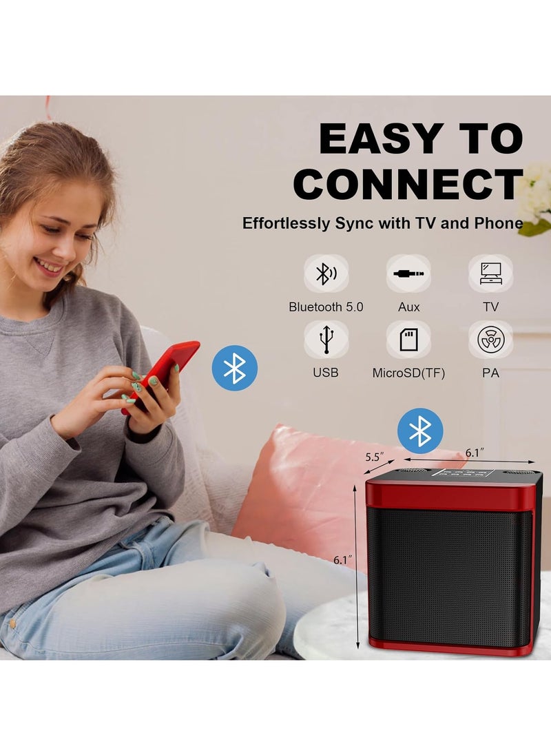 BESTIS - Mini Karaoke Machine Set, Portable Bluetooth Speaker with 2 Wireless Karaoke Microphones,Singing Machine Karaoke System for Kids Adult - Image 1