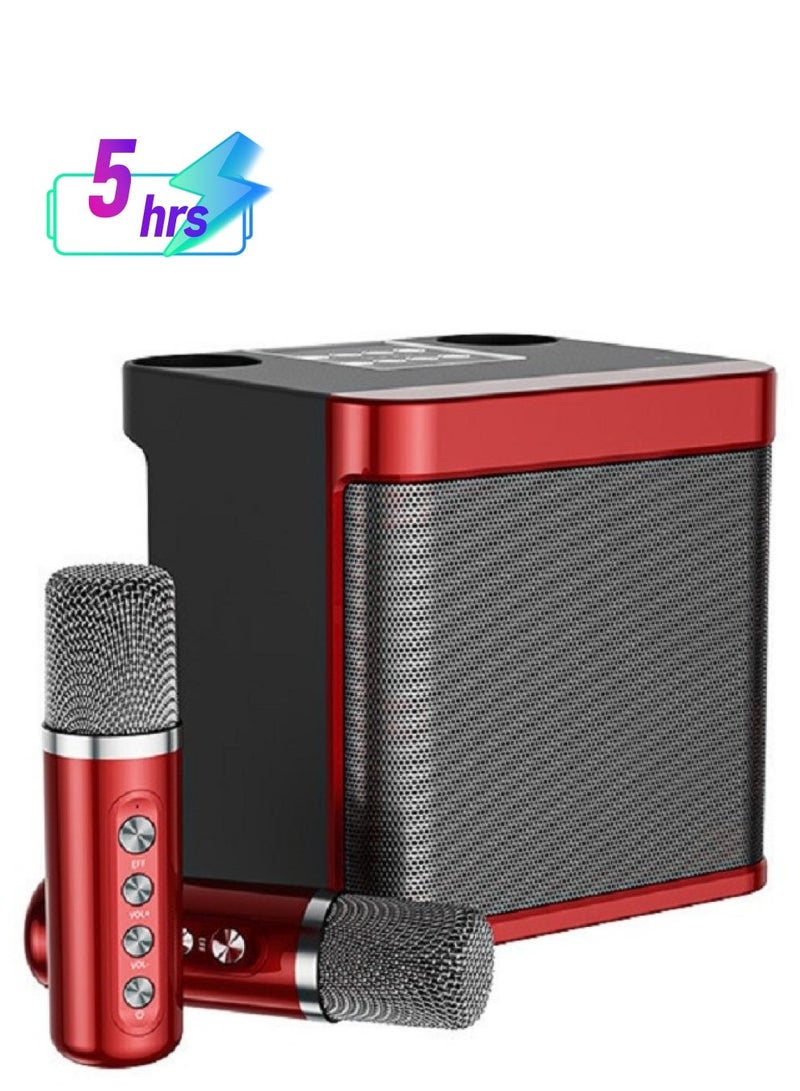 Mini Karaoke Machine Set, Portable Bluetooth Speaker with 2 Wireless Karaoke Microphones,Singing Machine Karaoke System for Kids Adult - Image 1