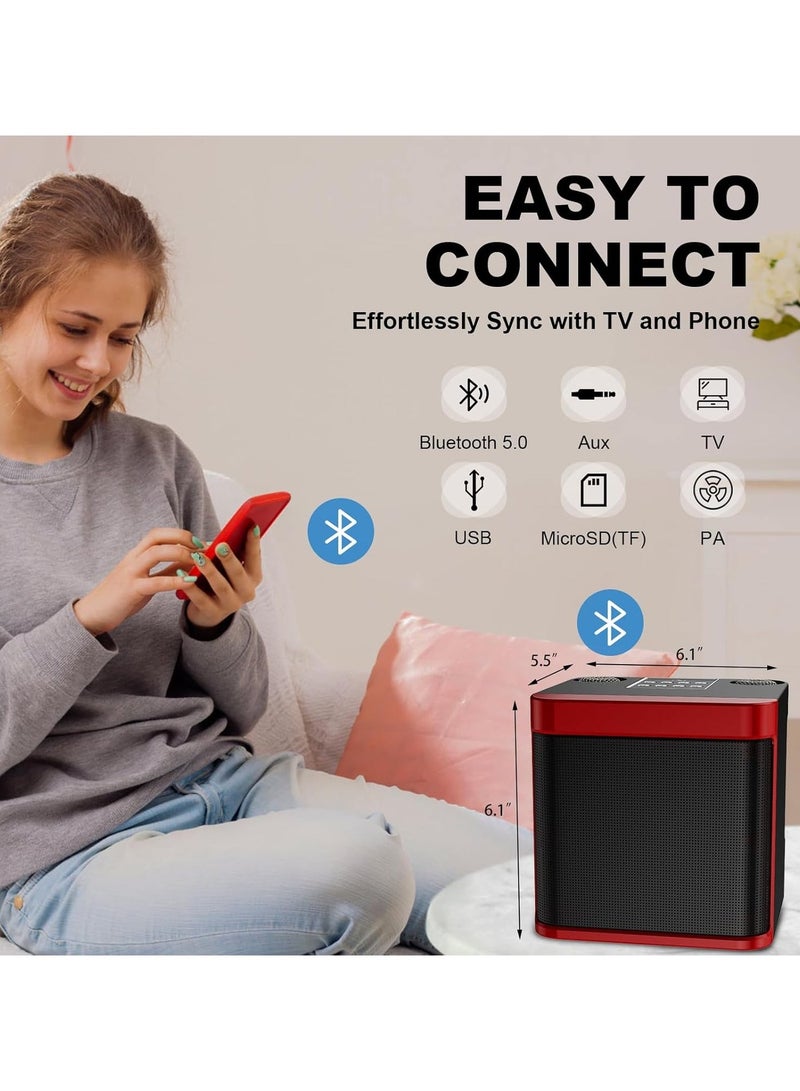 Mini Karaoke Machine Set, Portable Bluetooth Speaker with 2 Wireless Karaoke Microphones,Singing Machine Karaoke System for Kids Adult - Image 3