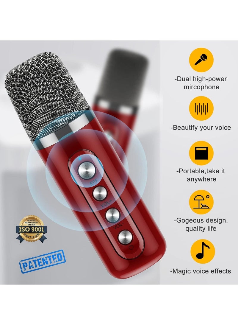 Mini Karaoke Machine Set, Portable Bluetooth Speaker with 2 Wireless Karaoke Microphones,Singing Machine Karaoke System for Kids Adult - Image 2