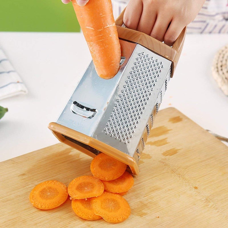 MANSTE ENTERPRISE 6Sided Stainless Steel Multipurpose Grater and Slicer Wood Finish - Image 5