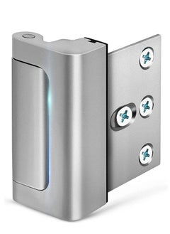 DMG Home Security Door Lock with 8 Screws, Childproof Door Reinforcement Lock with 3 Inch Stop Withstand 800 lbs for Inward Swinging Door,Upgrade Night Lock to Defend Your Home (Silver)