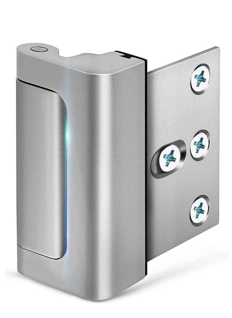 DMG TECH - DMG Home Security Door Lock with 8 Screws, Childproof Door Reinforcement Lock with 3 Inch Stop Withstand 800 lbs for Inward Swinging Door,Upgrade Night Lock to Defend Your Home (Silver) - Image 1