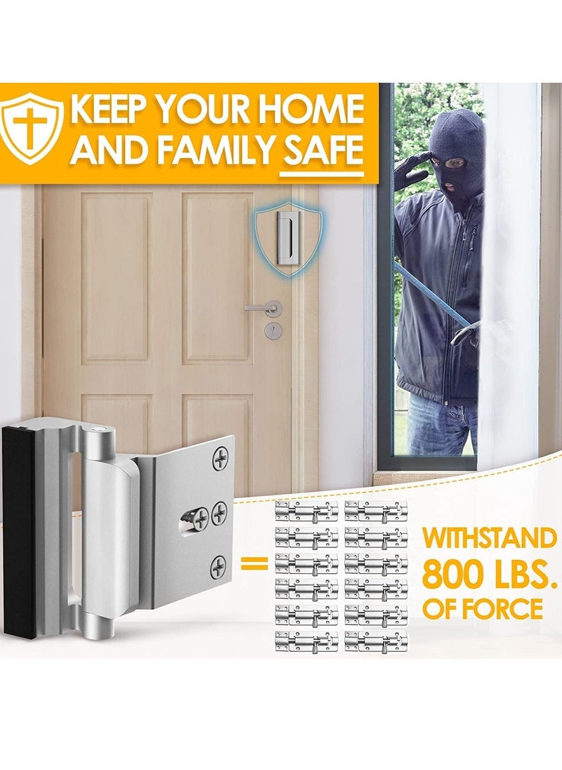 DMG TECH - DMG Home Security Door Lock with 8 Screws, Childproof Door Reinforcement Lock with 3 Inch Stop Withstand 800 lbs for Inward Swinging Door,Upgrade Night Lock to Defend Your Home (Silver) - Image 1