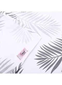 snooze Flat Bed Sheet set 2pcs, 160*235 cm+ Free Pillowcase, Gray Tropical design  - Image 3