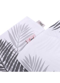 snooze Flat Bed Sheet set 2pcs, 160*235 cm+ Free Pillowcase, Gray Tropical design  - Image 5