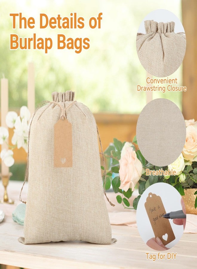 Tapleap Burlap Bags in Bulk with Drawstring - 20Pcs 10x14 Favor Sacks for Wrapping St. Patrick's Day Gifts, Clothes, Breads, For Birthday, Wedding, Rodeo Themed Party, Household Use - Image 3