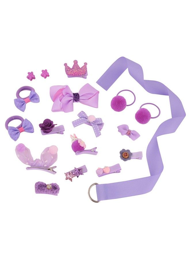 Yellow Bee Cute Hair Clips Set For Girls (Purple) Set Of 18 Girls Hair Accessories For Hair Styling Clips Perfect For Occasions Like Birthday Parties & Ideal Gift For Girls - Image 4